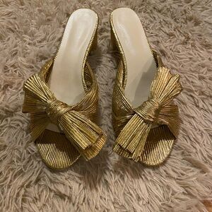 Gold Bow Women's Shoes